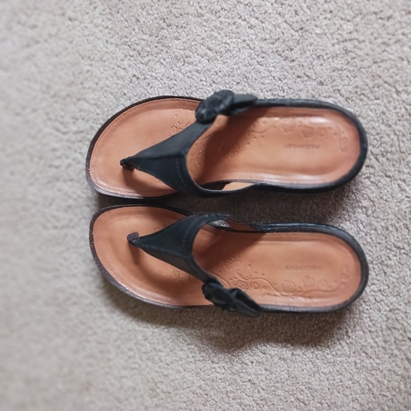 Black Rockport Leather Thong Sandals size 7 - Picture 2 of 2